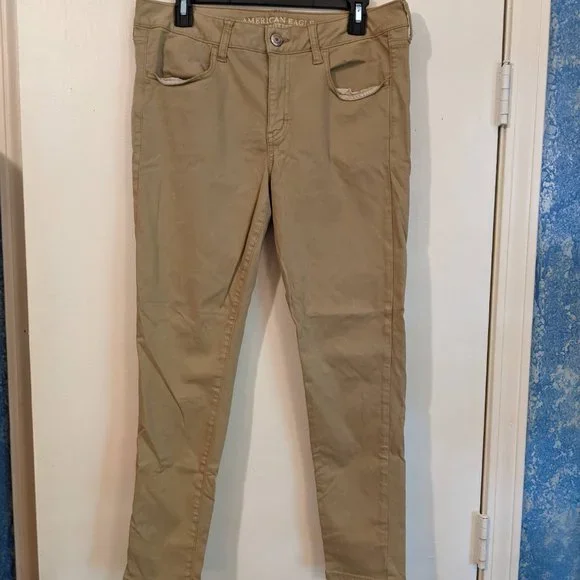 American Eagle Khaki Tan Jeggings Size 12 Short Super Super Stretch X - Picture 14 of 15